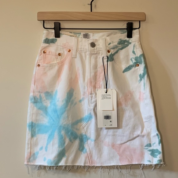 Levi's Dresses & Skirts - Levi’s High Rise Deconstructed Tie Dye Skirt 24